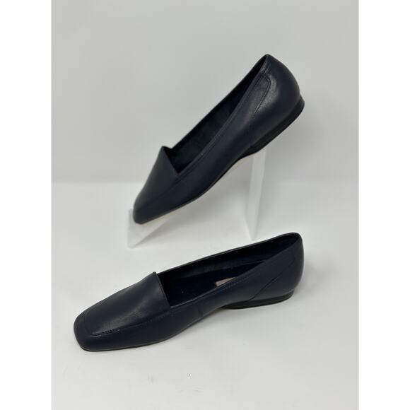 PARTNERS Dark Blue Leather Slip On Loafer Flats Shoes Women's Size 6 - Picture 4 of 10